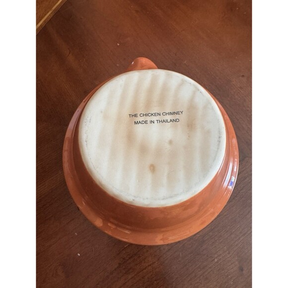 The Chicken Chimney Ceramic Orange Pottery  Beer Can Chicken Ovenware - Picture 8 of 8